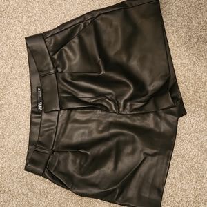 Zara pleather shorts - size M